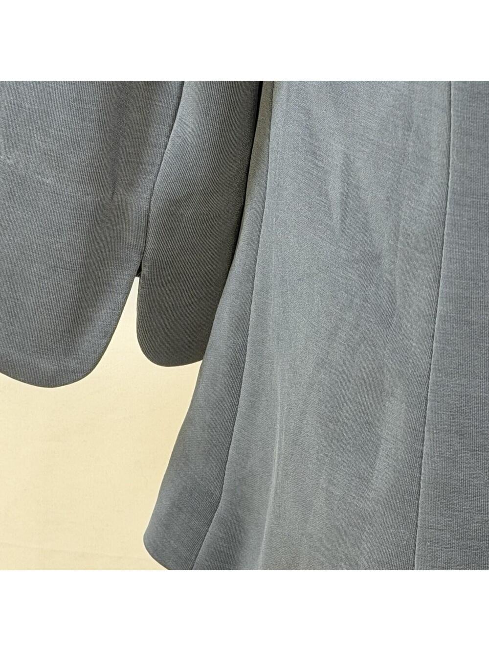 Skies Are Blue Open Blazer Jacket  3/4 Sleeve Floral Lined Blue Gray Large - Picture 7 of 9